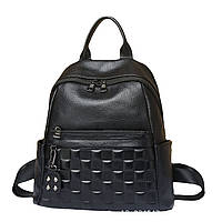 Рюкзак женский кожаный городской стильный. Рюкзак из натуральной кожи (черный)