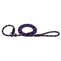 Поводок удавка для собак из Альпинистской Веревки 183 см круглый светоотражающий Active Черно-Фиолетовый L/XL