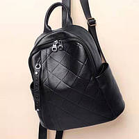 Рюкзак женский кожаный городской стильный. Рюкзак из натуральной кожи (черный)