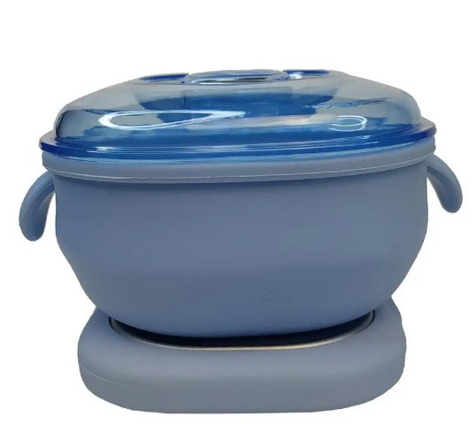 Воскоплав для депіляції блакитний з чашею HDR 400 мл компактний силіконовий воскоплав для депіляції для горячего воску у гранулах, фото 1