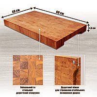 Торцева обробна кухонна дерев яна дошка 60*40*4,5 см