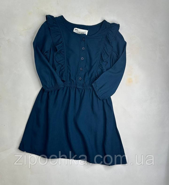 Дитяча сукня із віскози темно-синього кольору фірма Lupilu для дівчинки 86/92 см