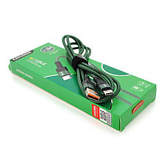 Кабель iKAKU KSC-458 JINTENG aluminum alloy fast charging data cable for Type-C, Green, довжина 1.2 м, BOX