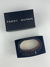 Чоловічий ремінь Tommy Hilfiger Томмі Хілфігер застібка гвоздик брендовий у подарунковій коробці