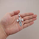 Срібний хрестик чоловічий кулон "Меч". Спаси Збережи. Освячений православний хрест із срібла 925, фото 3