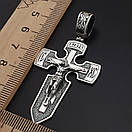 Срібний хрестик чоловічий кулон "Меч". Спаси Збережи. Освячений православний хрест із срібла 925, фото 10