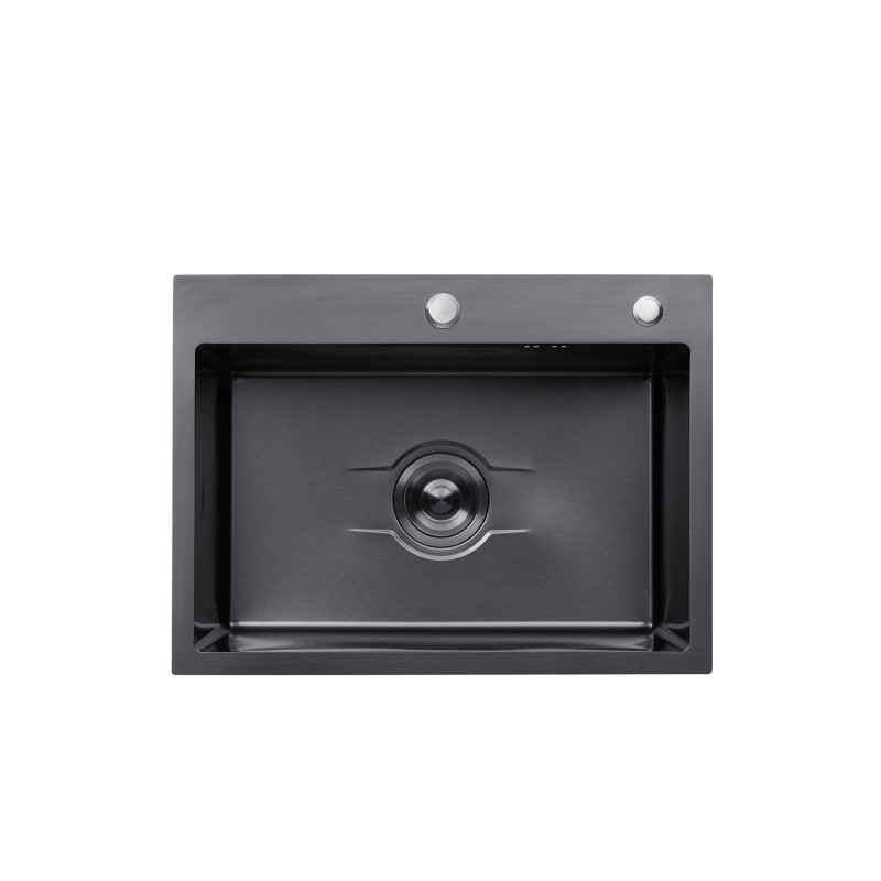Кухонна мийка Kroner Derby KRP PVD - 5843HM 3.0/0.5 мм, фото 1