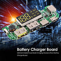 Модуль повербанк LED дисплей Dual USB 5V 2.4A QC USB плата Powerbank