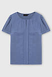 Літня блузка з коротким рукавом Finn Flare BAS-10022-105 синя S, фото 7