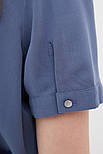 Літня блузка з коротким рукавом Finn Flare BAS-10022-105 синя S, фото 6