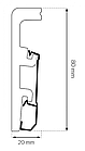 Плінтус Arbiton Integra 03 Ясень сніжний 80x21x2400, фото 3