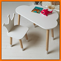 Столик і стільчик для занять та ігор дошкільний, універсальний комплект красивих меблів для розвитку та навчання