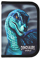 Пенал 1-яр., пустой, "Dinosaurs World", 210/70D PL, 23002С, CLASS