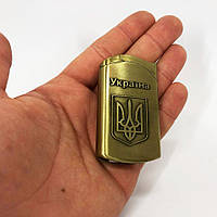 Турбо запальничка, кишенькова запальничка "Україна" 98465, Запальнички подарунки для чоловіків, Запальничка RU-189 п'єзо турбо