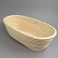 Ротанговий кошик для розстоювання хліба овальний (малий) 21 см — 400 г, фото 2