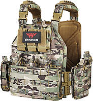 Плитоноска быстрый сброс Мультикам YAKEDA 12 подсумков жилет разгрузка плитоноска