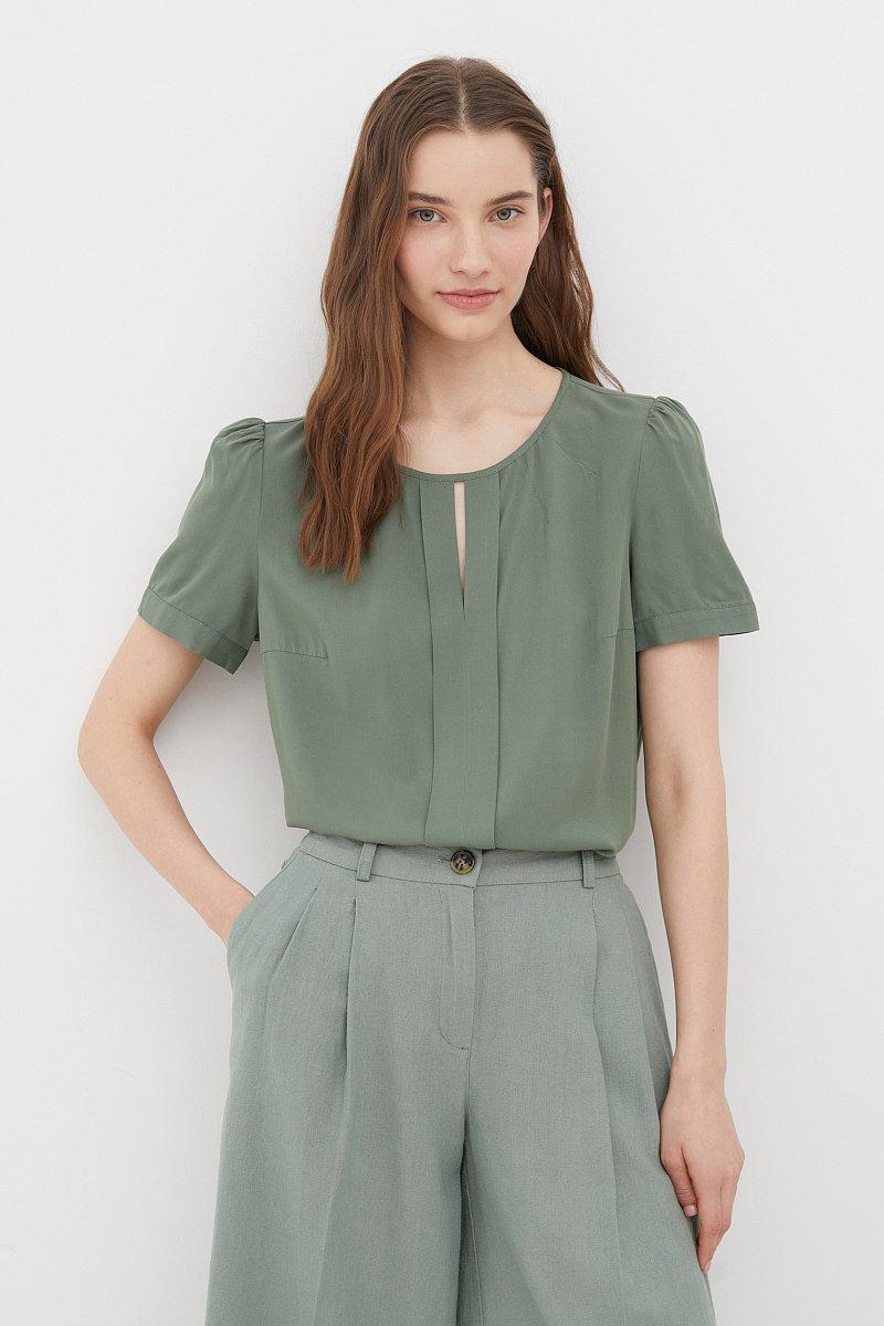 Літня блузка з коротким рукавом Finn Flare BAS-10022-534 зелена S