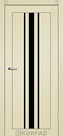 Двери межкомнатные Корфад/ Korfad FL-03 Магнолия Super PET (стекло черное)