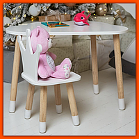 Деревянная детская мебель стул стол детский для рисования и творчества, красивый комплект ребенку для занятий