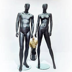 Манекен жіночий чорний матовий демонстраційний для одягу