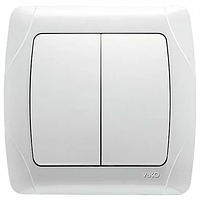 Вимикач Viko подвійний Carmen білий