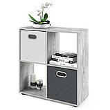 Стелаж квадратний підлоговий на 4 комірки з ДСП Полиця відкрита для книг і декору у вітальню 720 мм завширшки, фото 8