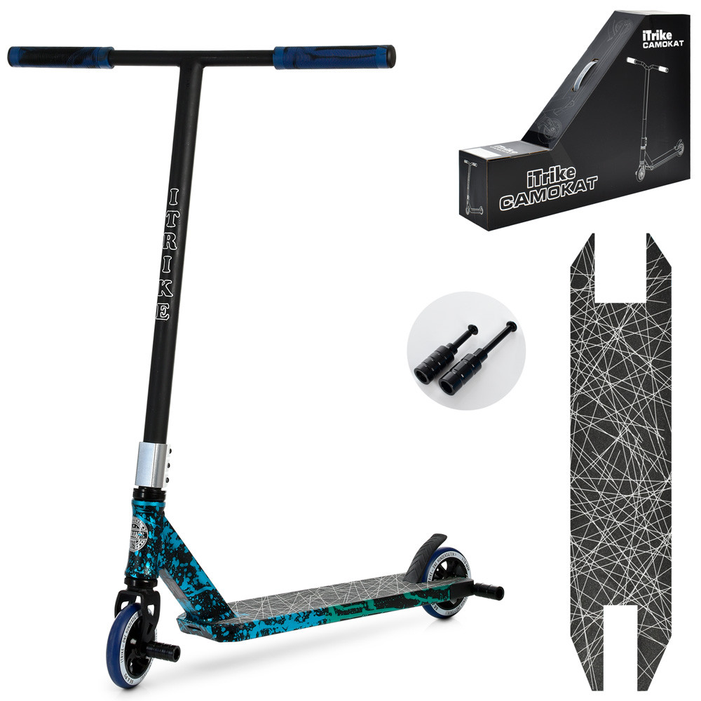 Трюковий самокат iTrike SR 2-085-BBL для екстремального катання з пегами, авес 9, фото 1