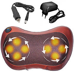 Масажна подушка Massage Pillow 8028, (31х10х19 см) / Роликовий масажер для шиї та спини
