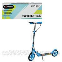 Двоколісні дитячі самокати scooter Самокат із ручним гальмом і ножним гальмом синій