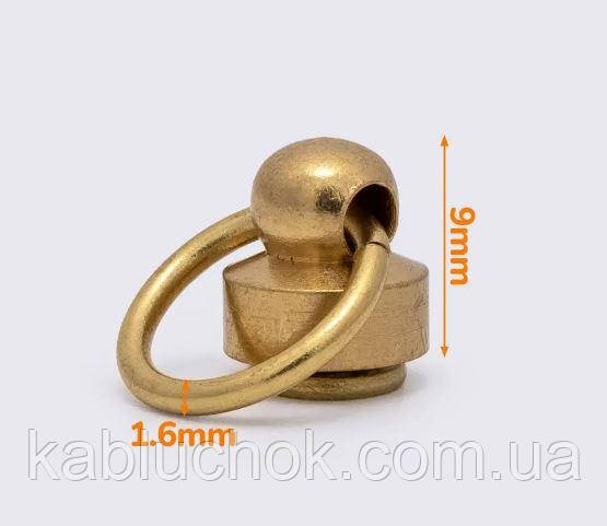 Гвинт із кільцем 9,5мм Золото (68149), фото 1