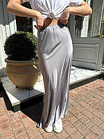 Женская шелковая юбка макси в 4 цветах Арт.7046 42/44, Графит
