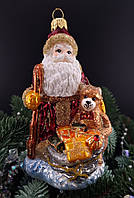 Ялинкова іграшка Санта з ведмедиком Irena Co
