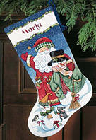 Набор для вышивания 08714 "Santa and Snowman Stocking"