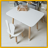 Детский стол стул деревянный комплект для занятий ребенку, набор детской мебели столик стульчик для развития