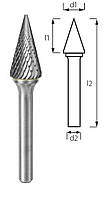 Борфреза коническая заостренная PROFITOOL - 6х12х49х3 мм (M06123-6)