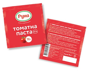 Томатна паста "25%" Руна 70 грамів порційний сашет, фото 1