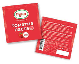Томатна паста "25%" Руна 70 грамів порційний сашет