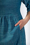 Сукня Nita льон рукав 7/8 дві кишені 54 синє, фото 2