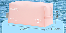 Косметичка прорезинена для басейну "JELLY WASH BAG 01". Розмір 23х11,5х11,5 см. Рожевий колір, фото 3