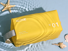Косметичка прорезинена для басейну "JELLY WASH BAG 01". Розмір 23х11,5х11,5 см. Жовтий колір, фото 4