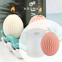 Силиконовая форма для изготовления свечей и мыла в форме пасхального яйца с узором