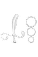 Масажер простати з ерекційними кільцями білого кольору Blush Кайф
