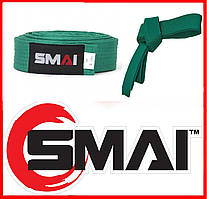 Пояс для кімоно зелений  SMAI B001BR для карате тхеквондо айкідо джиу-джитсу та інших бойових мистецтв