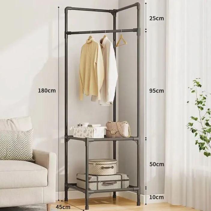 Підлогова кутова вертикальна вішалка для одягу та взуття Corner coat rack (RD-2) Стійка-вішалка в вбиральню