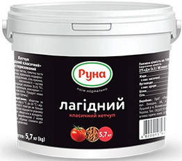 Кетчуп "Лагідний" Руна 5,7 кг пластикове відро