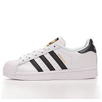 Мужские / женские кроссовки Adidas Superstar Classic White Black EG4958, белые кожаные адидас суперстар