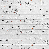 Декоративная 3D панель самоклейка под белый кирпич Звезды 700x770x5мм (021) SW-00000086