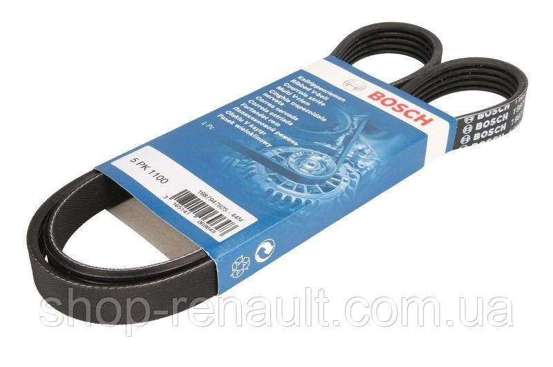 Ремінь генератора з ГУР без кондиціонера 5PK1100 Bosch 1987947925 1.4/1,6 MPI 8200061673