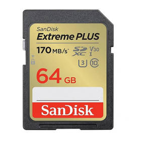Картка пам'яті SanDisk 64 GB SD class 10 UHS-I Extreme PLUS (SDSDXW2-064G-GNCIN)