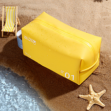 Косметичка прорезинена для басейну "JELLY WASH BAG 01". Розмір 23х11,5х11,5 см. Жовтий колір, фото 2